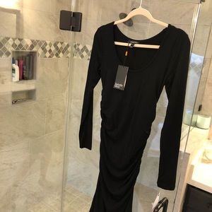 Black maternity scoop neck dresss